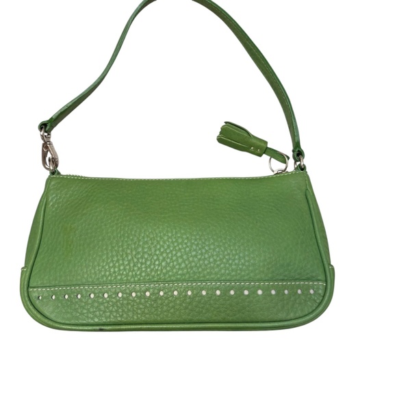 Coach Hampton mini Demi baguette vintage y2k RARE green pebbled leather - Picture 2 of 15